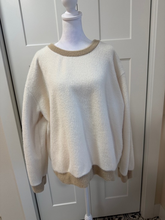 Maeve Sweaters - Cozy Cream Contrast-Trim Sweater